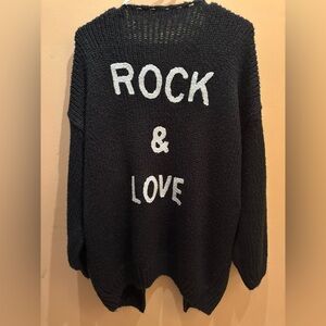 Rock & Love open front black knit long cardigan Size Large